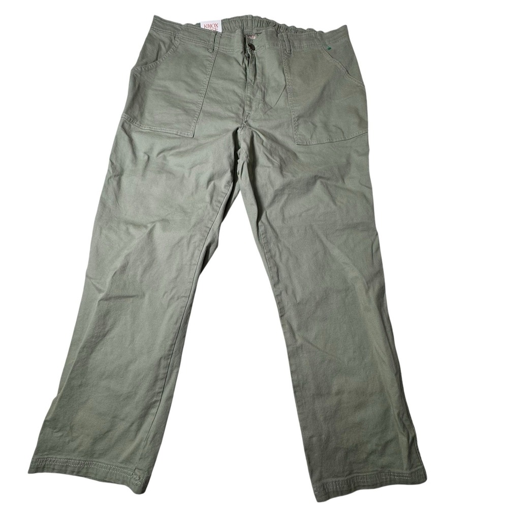 Knox Rose Green Pants Straight Size 2X Elastic Waist 30" Inseam New‎